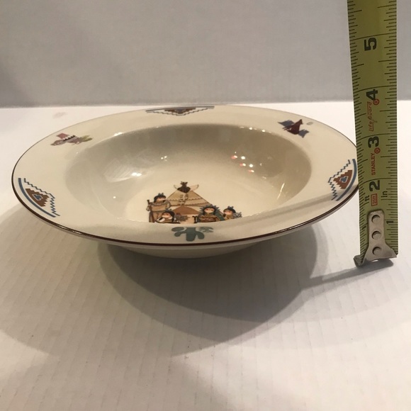 Set Of 4 Meiwa Art ‘Indian Village’ Rim Soup Bowls 8.5” - Picture 7 of 7